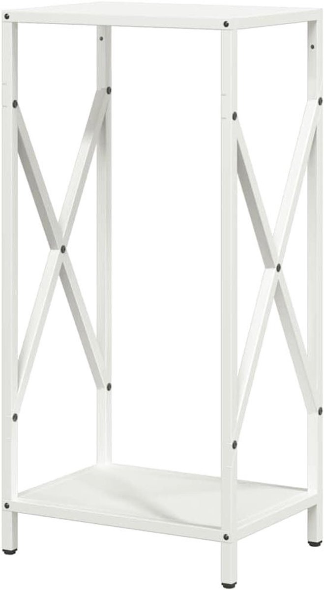 Houthaardrek - Houtblokhouder Opslag - Haardhout Opslag - Koudgewalst Staal - 34x25x70cm - Wit