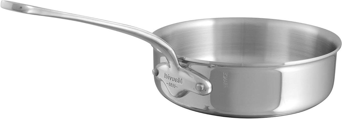 Hapjespan Koekenpan Koken en Bakken Meerlaags Staal 24 cm Zilver