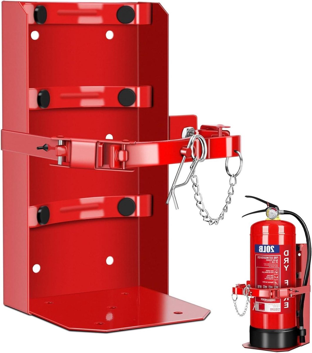 Brandblusser Beugel - Brandblusserhouder Mount - Veiligheid Garanderen - Heavy Duty Staal - Past 20 lbs - Rood