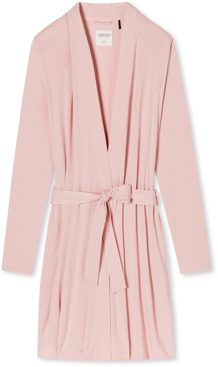 SCHIESSER Essentials badjas - dames kamerjas modal roze