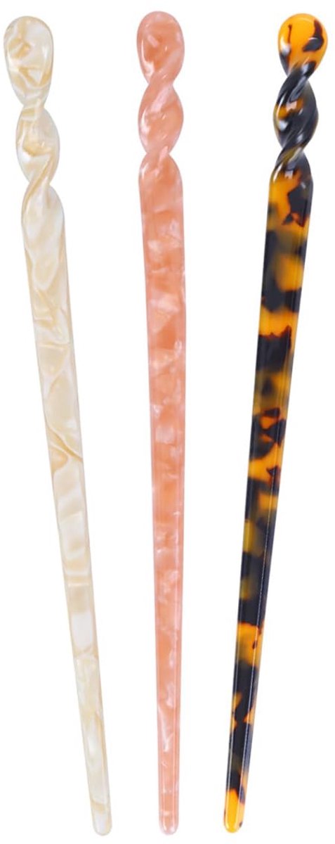 stuks acetaat haarstokjes, 17,5 cm schildpad haarspeld kleur eetstokjes styling haar haarspeld vintage kapsel stokjes accessoires voor meisjes vrouwen karamel/roze/beige