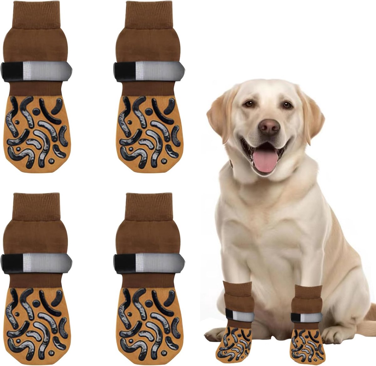 Schoenen met grip voor sterke tractie, hondenlaarzen voor gewonde poten, hondenpootbeschermers, hondenklauwsokjes voor oudere honden voor hardhouten vloeren