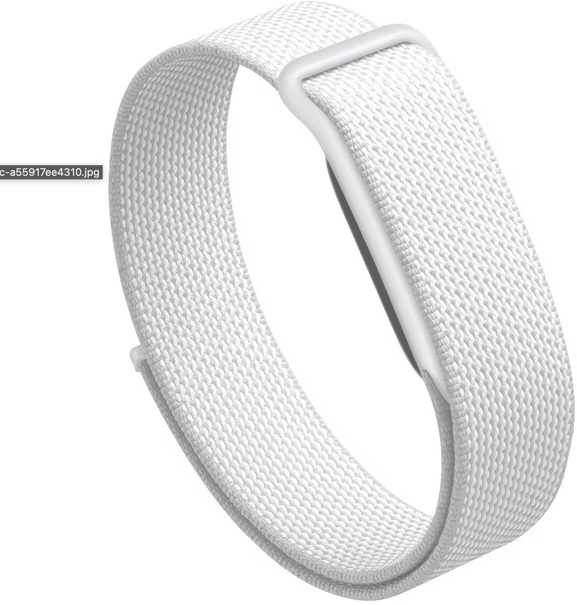 Pradeo – Nylon Bandje geschikt voor Google Fitbit Air - Wit – band - Comfortabele Nylon Woven Strap – Verstelbare Performance Loop – Hypoallergeen Sportband – Geschikt Voor Google Fitbit Air Modellen – Smartwatch Polsband – 13–21 cm – Wit
