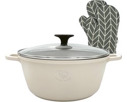 Kookpan met coating - Soeppan Braadpan - Maaltijden Bereiden - Afneembare siliconen handgrepen - 4…