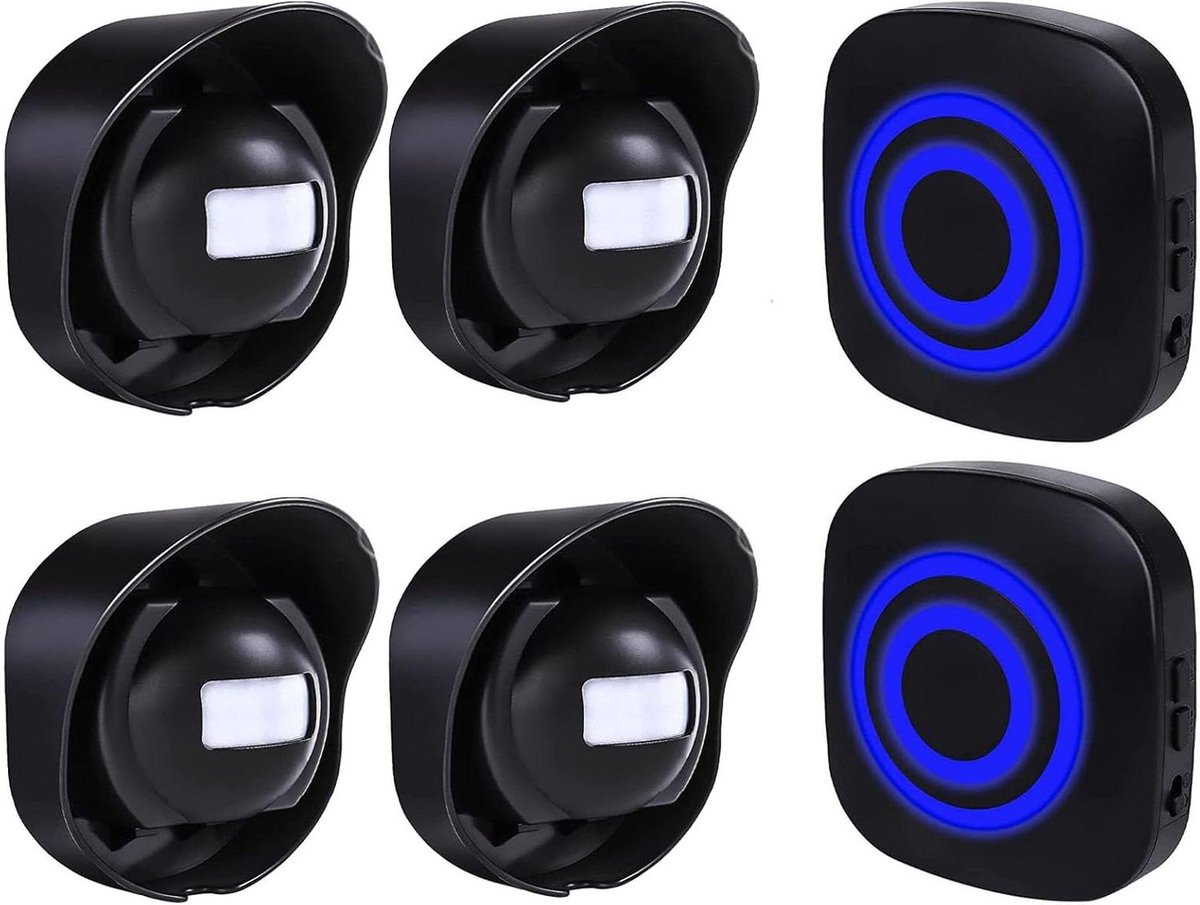 Draadloos Alarmsysteem - Bewegingsmelder Set - Huis Beveiligen - IP65 Waterdicht - 4 Detectoren - Wit