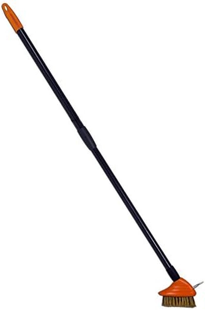 Tegelborstel - Terrasreiniger - Mos Verwijderen - Uitschuifbare Steel - 144 cm - Grijs