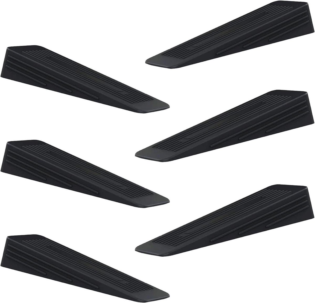 Deurstoppers Rubber - Deurwiggen Deurhouders - Deuren Open Houden - Versterkt Hol Ontwerp - 6 Stuks - Zwart