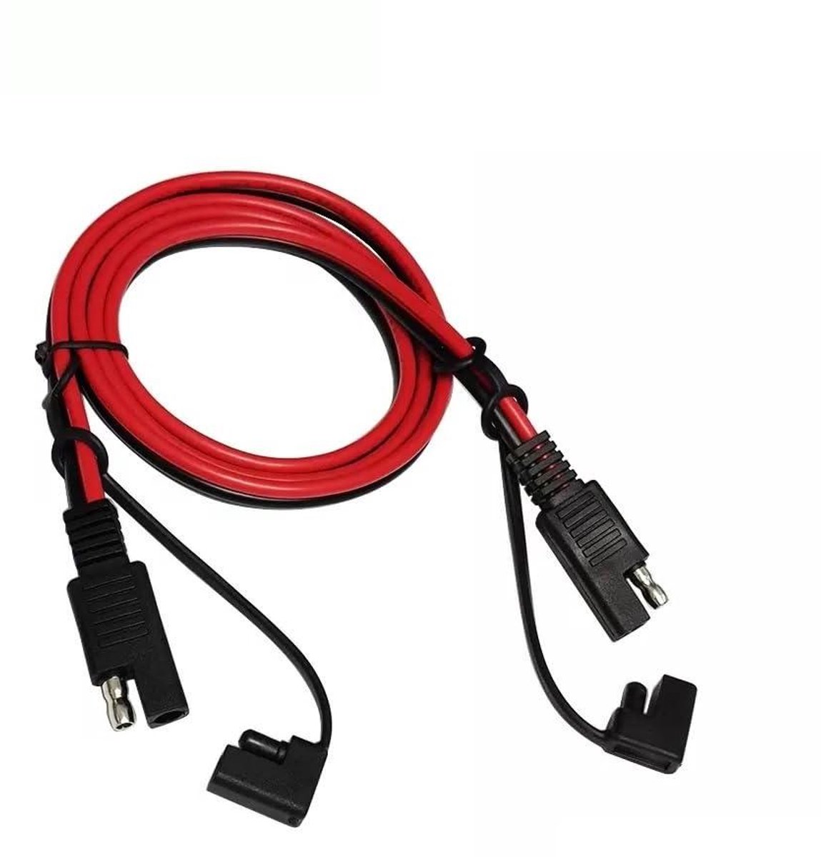 SAE Verlengkabel - Accukabel Snelkoppeling - Accu Onderhoud - 14 AWG Koperdraad - 1 meter - Rood Zwart