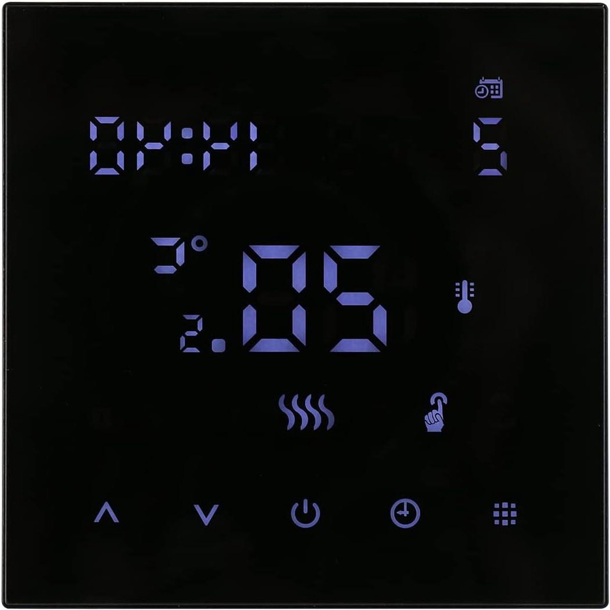 Digitale Thermostaat - Programmeerbare Thermostaat Kamerthermostaat - Verwarming Regelen - Touchscreen Display - 86 mm - Wit