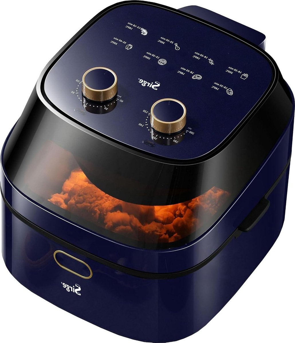 Luchtfriteuse XXL - Airfryer Gezond - Lekker Koken - Gelijkmatig en Knapperig - 7 Liter - Electric Blue