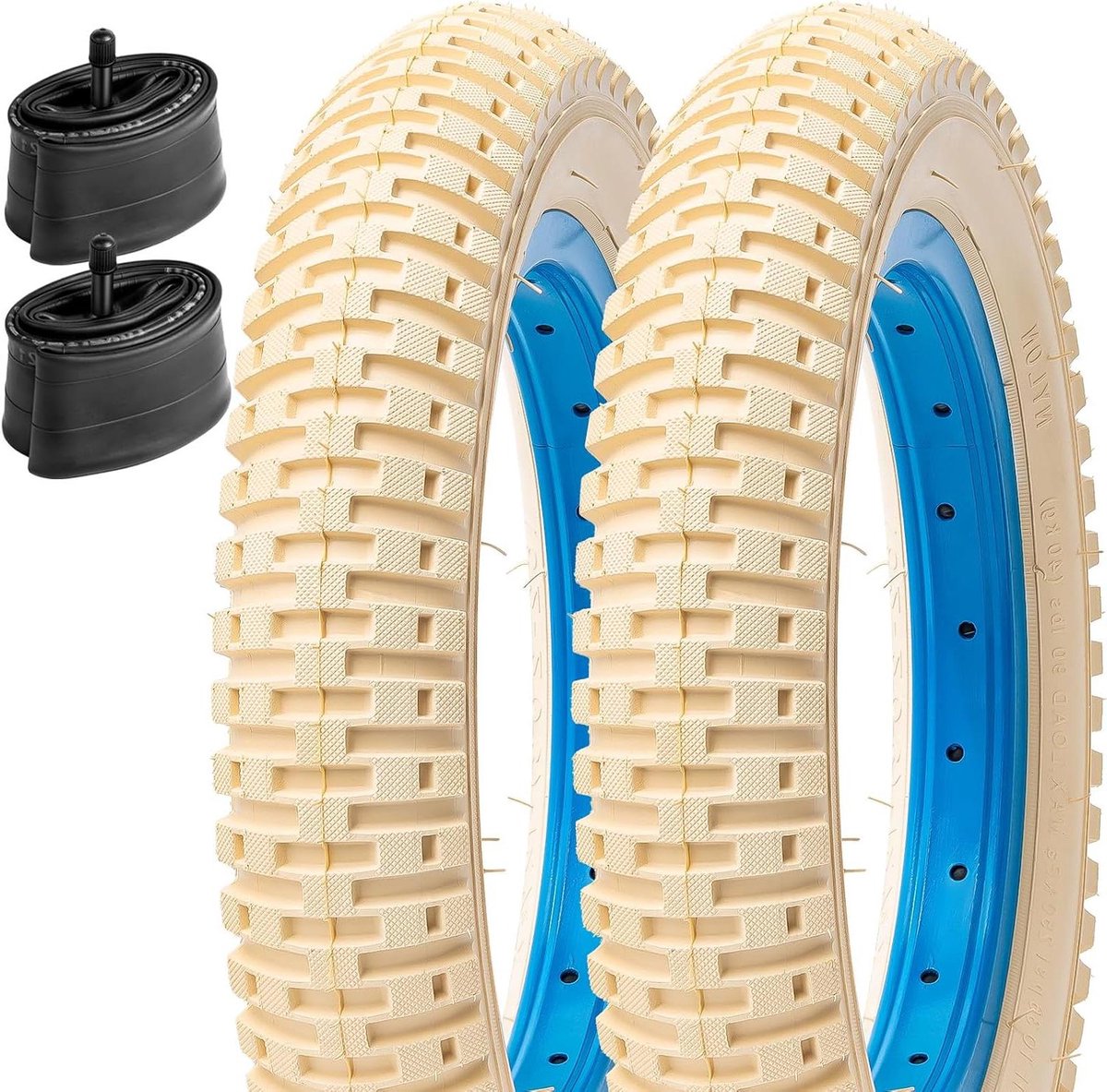 Fietsbanden Set - Banden en Binnenbanden - Fietsen Onderhoud - Presta Ventiel - 12.5 Inch - Zwart