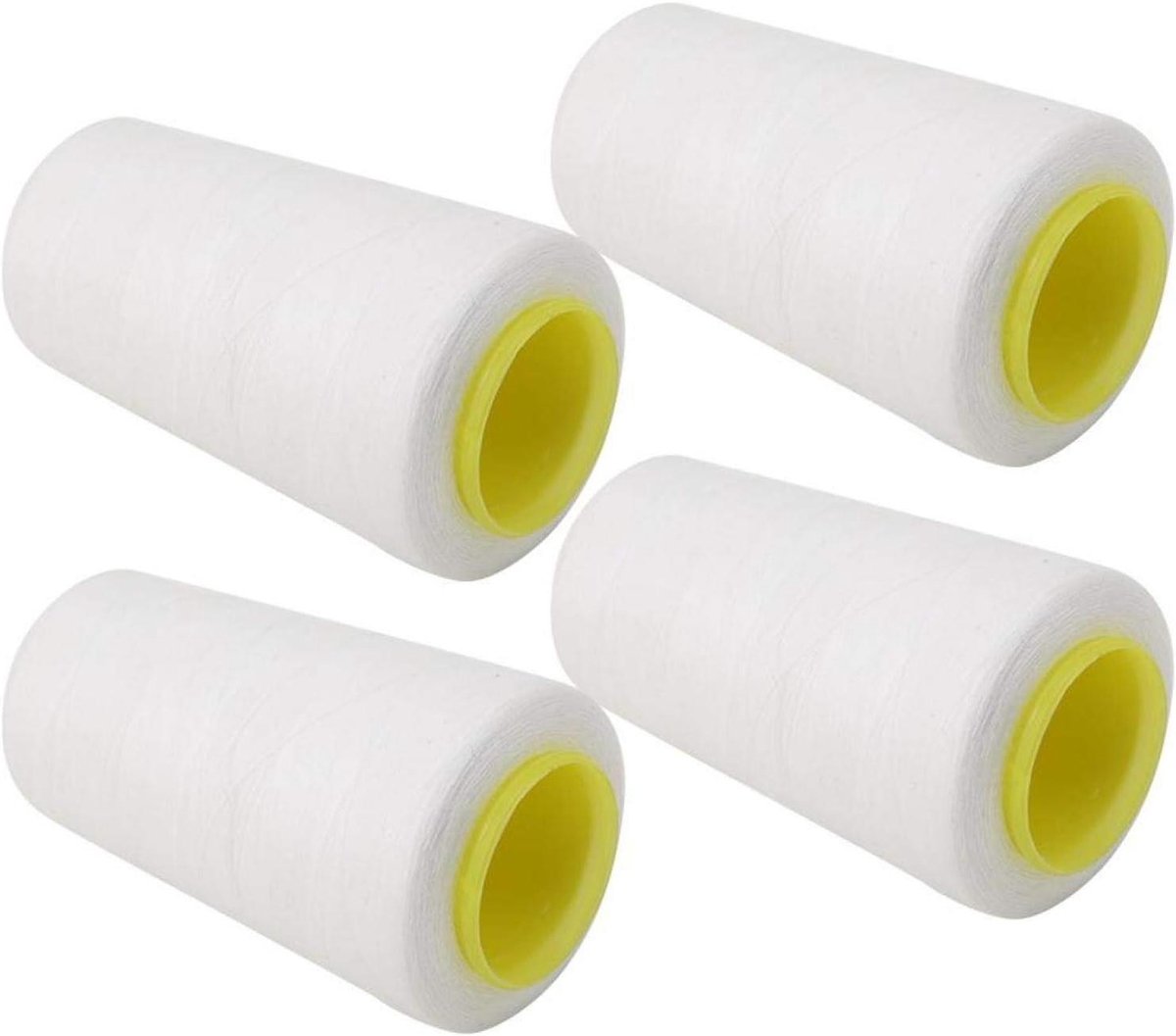Polyester Naaigaren - Naaimachine Garen - Kleding Naaien - Sterk en Duurzaam - 3000 Yards - Wit