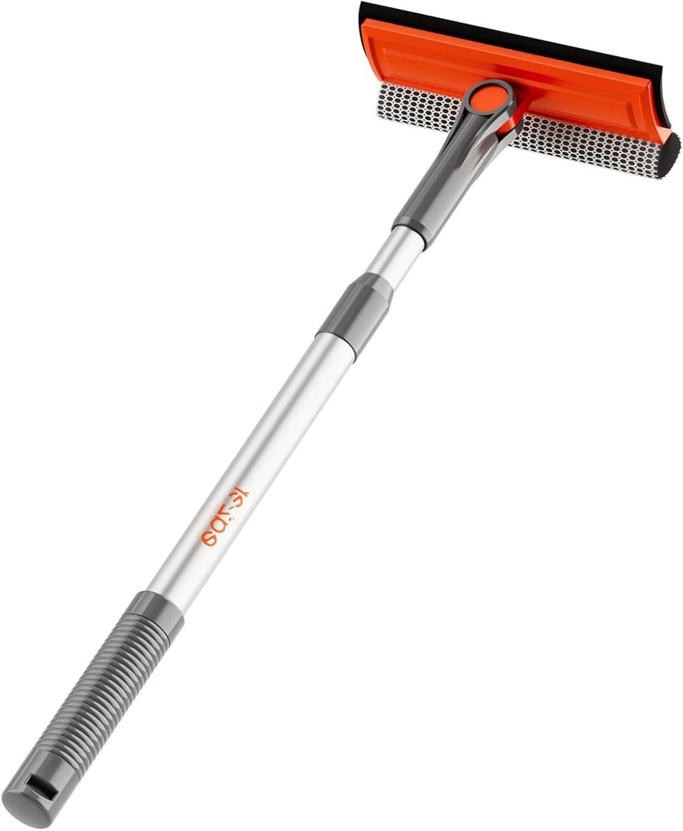 Raamwisser - Raamtrekker - Ramen Schoonmaken - Uitschuifbare Steel - 30 cm - Grijs