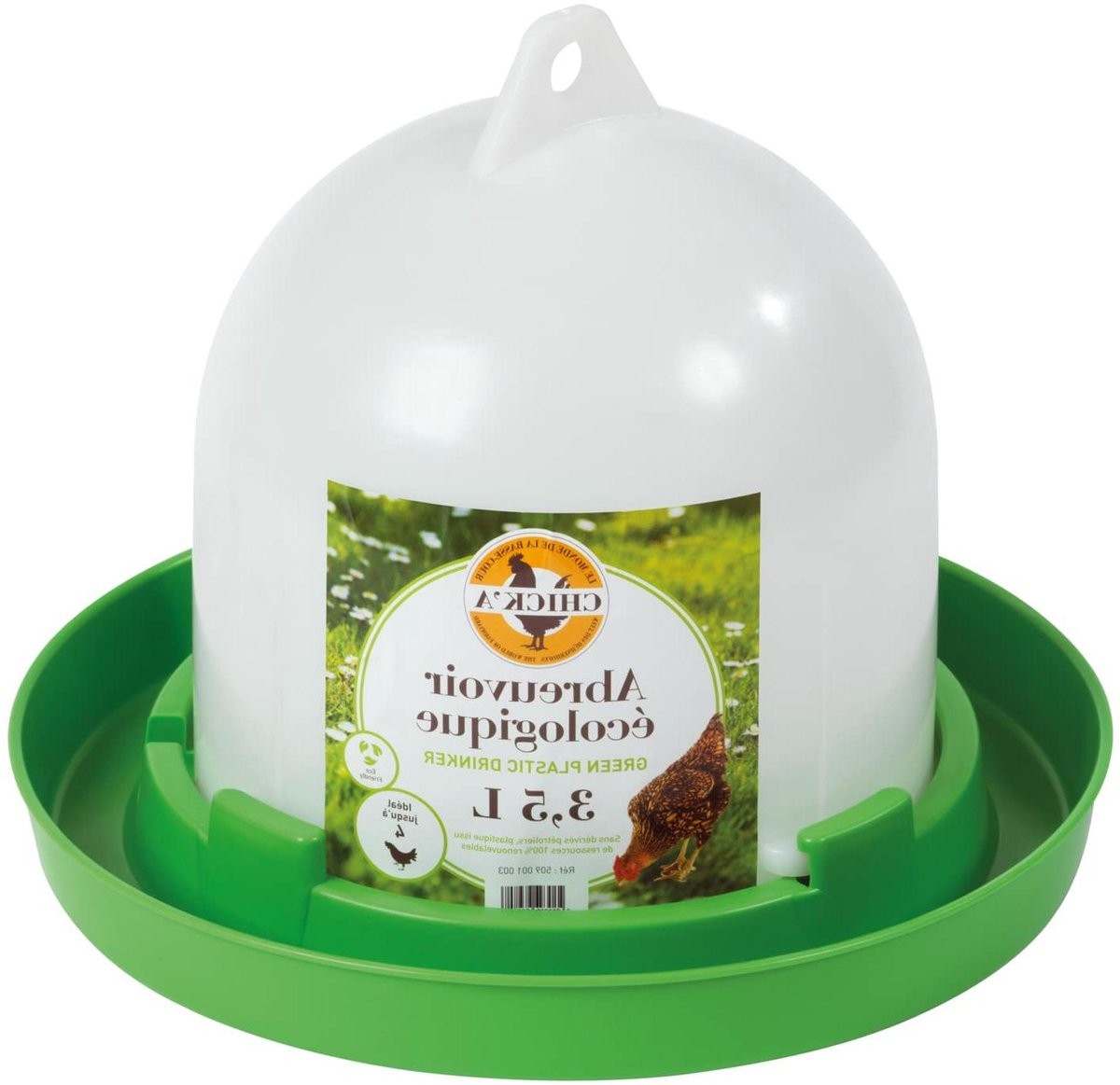 Drinkbak Kip - Vogel Drinkbak - Veel Drinken - Grote Capaciteit - 3.5 Liter - Groen