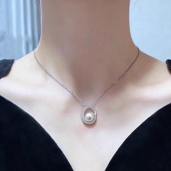 Verjaardagscadeau voor vrouwen echtgenote-natuurlijke zoetwater gekweekte parelketting -Moederdag geschenken voor moeder- verjaardag Valentijnsdag cadeau voor vrouwen, moeder, vrouw, haar, 9-10 mm — afbeelding 3