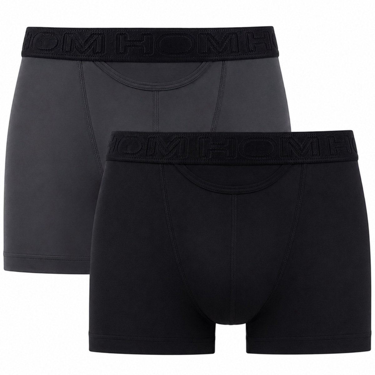 HOM - Boxerlines#2 - HO1 Boxer Briefs (2-pack) - Heren Boxer met horizontale gulp - Zwart/Antraciet - S