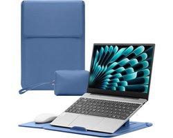 Laptophoes met Standaard - Laptoptas Sleeve - Bescherming Laptop - Ingebouwde Standaard - 133-14 inch - Blauw