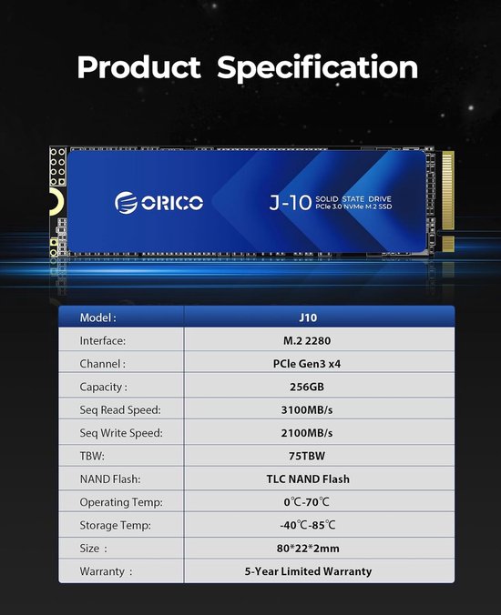 Interne SSD - NVMe SSD Opslagstation - PC Upgrade - Aluminium Koellichaam - M.2 2280 - Zwart — afbeelding 3