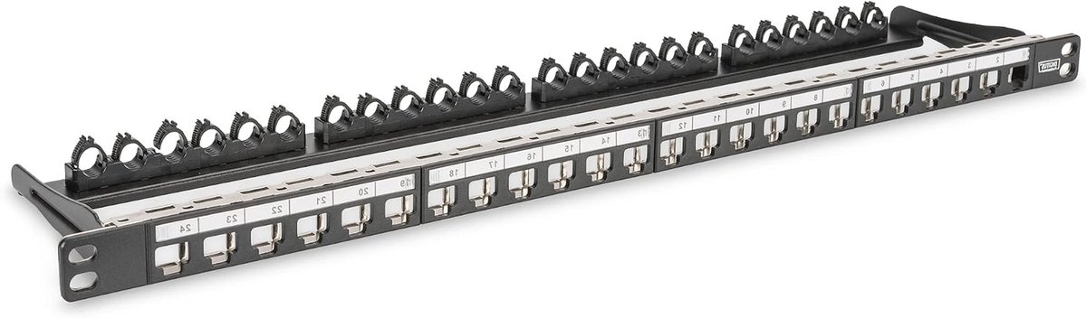 Patch Panel - Verdelerkast Paneel - Netwerk Organiseren - Hoge Montagedichtheid - 05U 24-poorts - Zwart