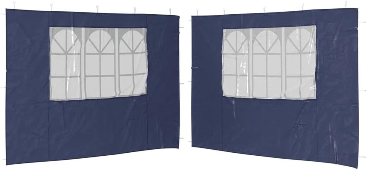 Zijwand Partytent - Tentpaneel Luifel - Feestelijke Beschutting - Met Decoratieve Ramen - 300x300 cm - Multi Kleuren