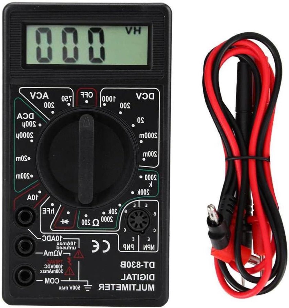 Digitale Multimeter - Spanningstester Stroommeter - Elektrische Metingen - Compact Zakformaat - 200V - Grijs