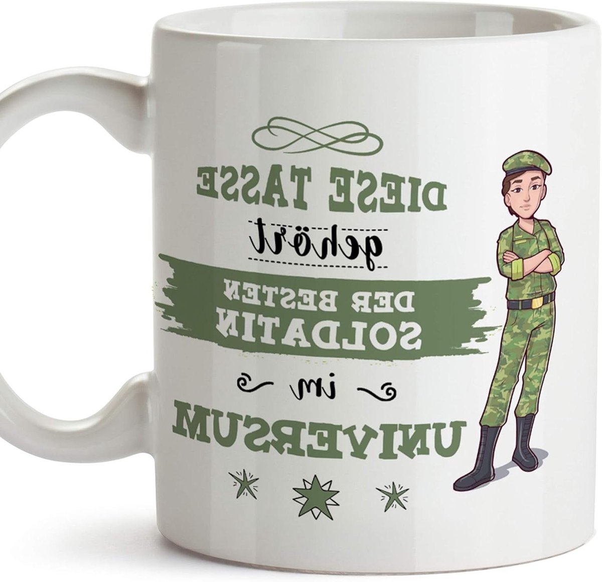 Koffiemok Duitstalig - Theemok Cappuccino - Cadeau Idee - Magnetron Vaatwasserbestendig - 350 ml - Wit