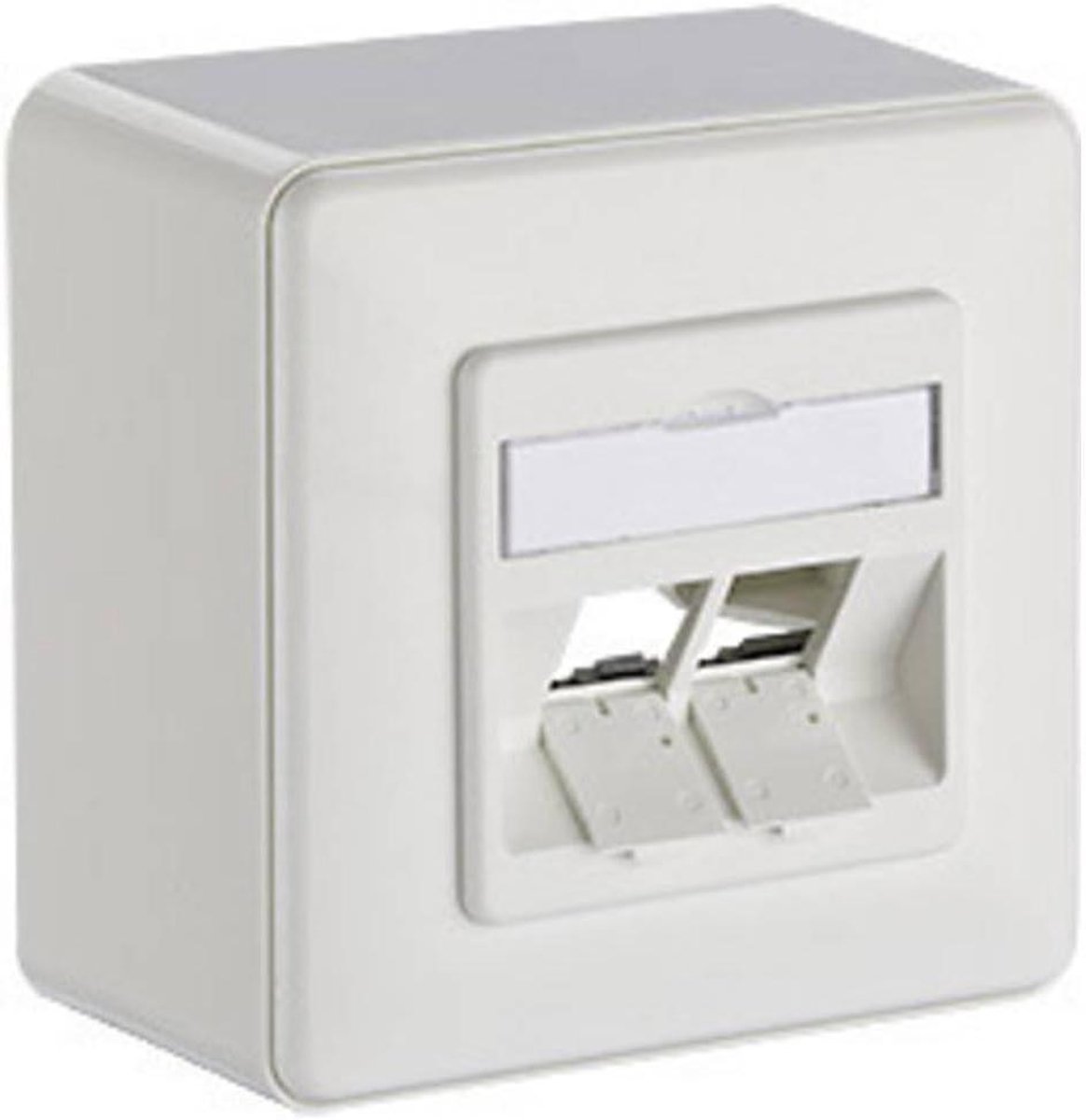 Netwerkdoos Opbouw - Netwerk Contactdoos - Netwerk Installatie - Twee Poorten - Niet gespecificeerd - Wit