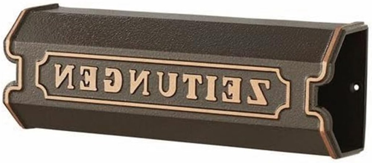 Krantendoos Aluminium - Brievenbus Accessoire - Bescherming Krant - Gegoten Aluminium - 42 cm breed - Brons