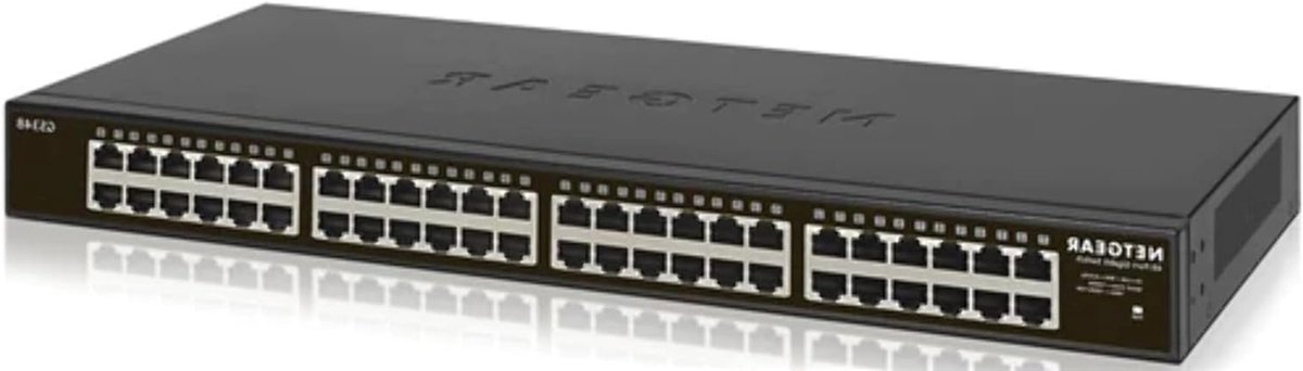 Netwerk Switch - Ethernet Hub - Netwerk Uitbreiding - 48 Poorten - 44 cm Breed - Zwart