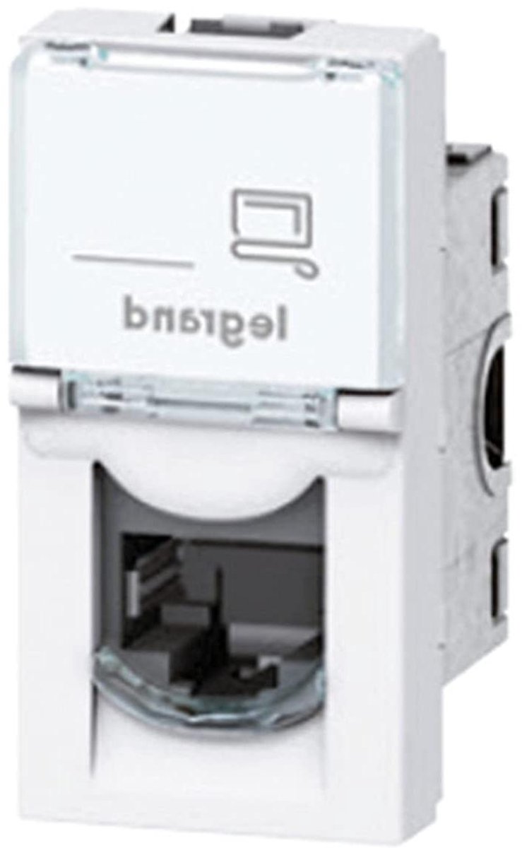Stopcontact Categorie 6A - Netwerkstopcontact STP - Netwerk Installatie - Afgeschermd Metaal Mozaïek - 1 Module - Wit