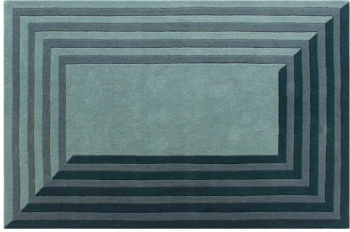 Vente-unique Getuft vloerkleed 100% wol - 200 x 290 cm - Eendenblauw - 2000g/m² - SILENE