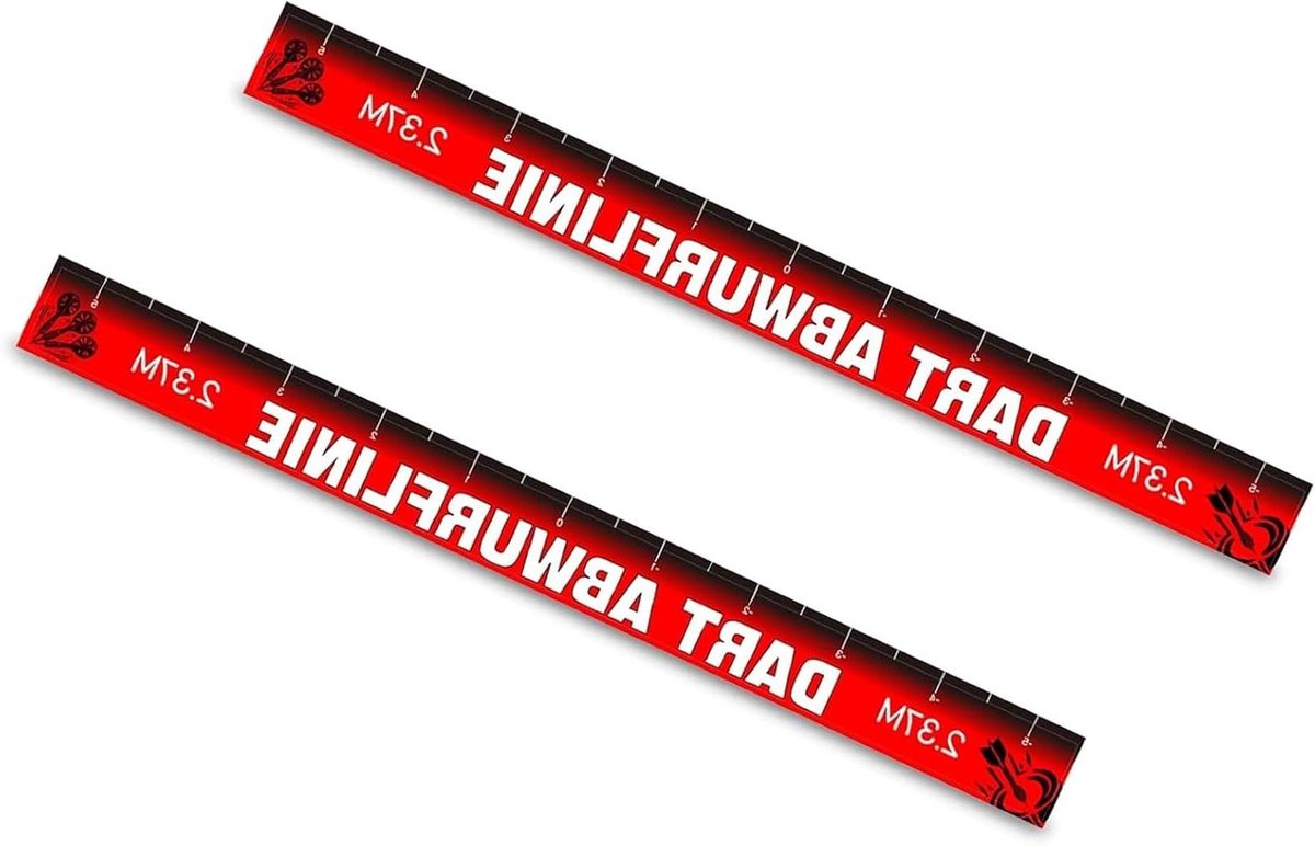 Dart Werplijn Stickers - Dart Lijn - Nauwkeurig Gooien - Zelfklevend en Duurzaam - 56 x 5 cm - Rood