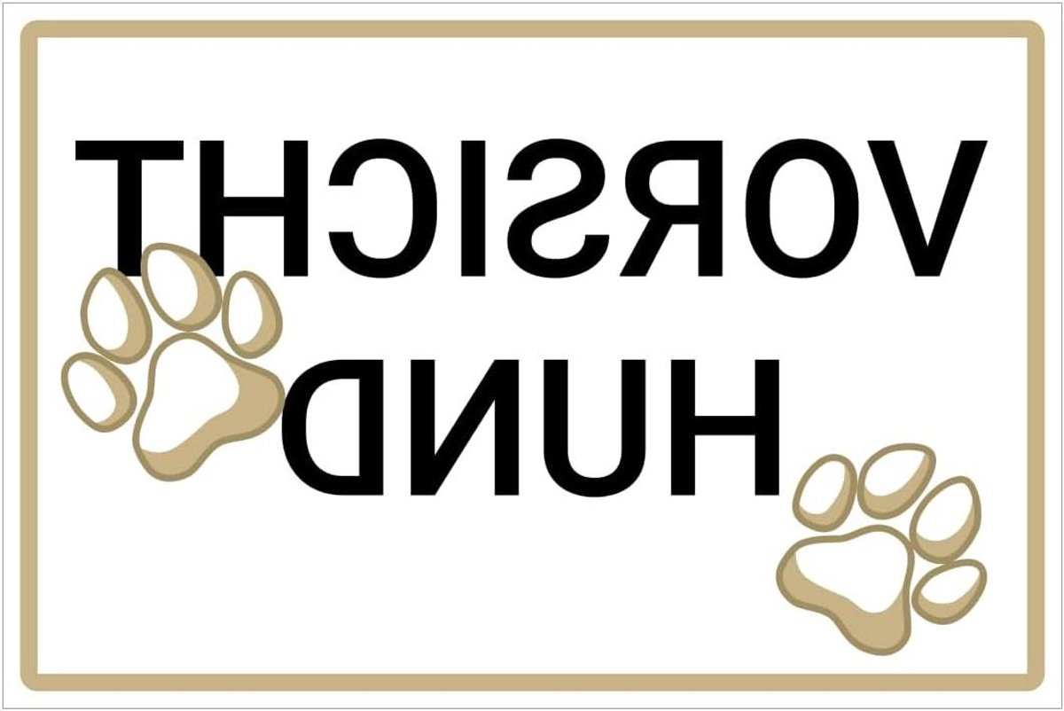 Hondenbord - Let op hond - Huis beveiligen - Weerbestendig aluminium - 30x20 cm - Wit