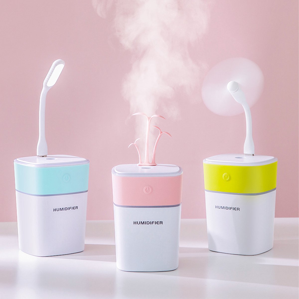 Luchtbevochtiger met koude nevel – Stille ultrasone werking, schattig mini-ontwerp met automatische uitschakeling, 320 ml – voor slaapkamer, babykamer of kantoor