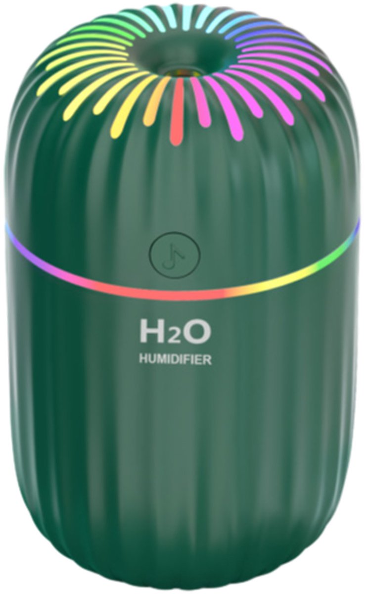 Schattige huisdierbevochtiger met twee sproeistanden, 300 ml watertank gaat tot 10 uur mee, 7 kleuren LED-verlichting, automatische uitschakeling bij gebrek aan water Automatische uitschakeling voor slaapkamer, thuis en kantoor