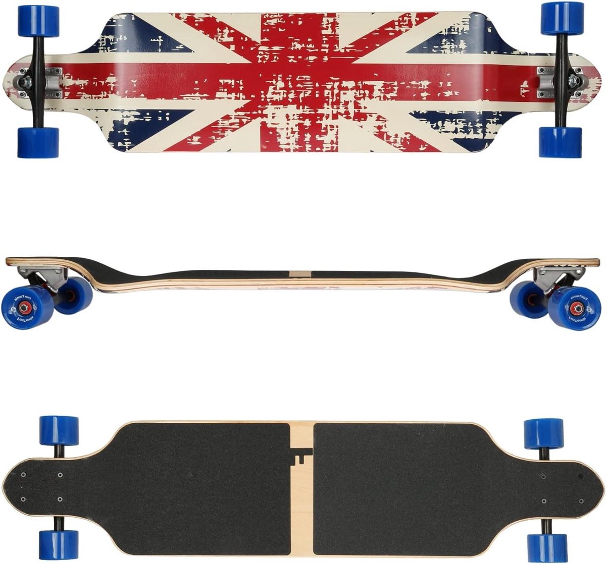 Drop Down Longboard Skateboard Hoge Snelheden 9 Lagen Esdoorn 104 cm Lengte