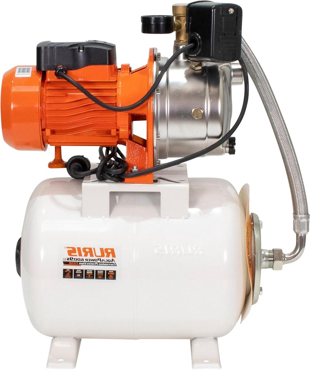 Hydrofoor Pomp - Huiswaterstation - Constante Waterdruk - Roestvrijstalen Pomp - 24L Tank - Oranje