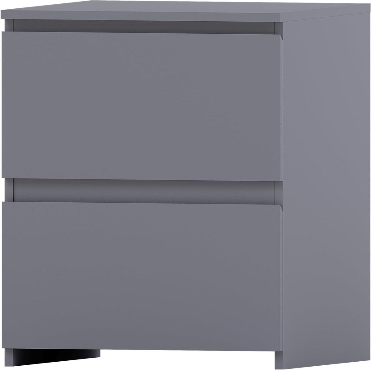 Nachtkastje met lades - Slaapkamerkastje bijzettafel - Slaapkamer opbergen - Modern design - H48 x B395 cm - Grijs
