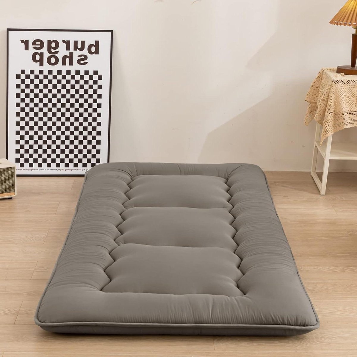 Wiegmatras - Opvouwbare mat - Compact Slapen - Ondersteunend schuim - 81 cm breed - Houtskoolgrijs