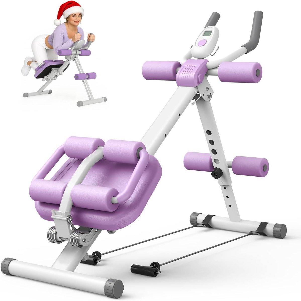 Buikspierapparaat - Core Trainer - Thuistraining - Verstelbare Weerstand - 350 kg Belastbaar - Paars