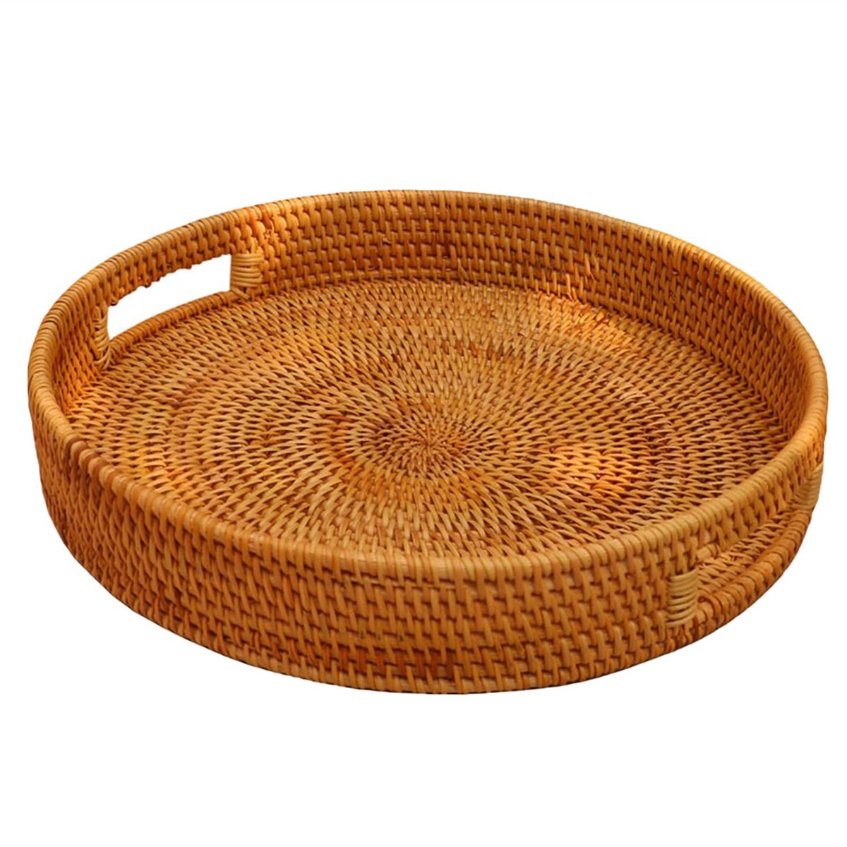 Handgeweven Ronde Hoge Wall Severant Dienblad voor Ontbijt Opslag Eten Maaltijden Snack Opberglade voor Home Hotel Dienblad Gebruikt in slaapkamer, keuken, opslag (Color : 1)