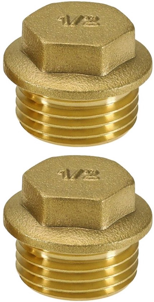 Allecto - 1/2 Draad Mannelijke Blanking Plug - Messing Doppen