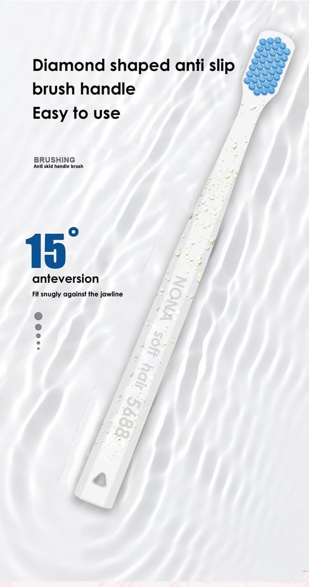 Zachte Tandenborstel Set voor Volwassenen - 3 Stuks, Brede Borstelkop, Hoge Dichtheid, Ergonomisch Handvat, Ideaal voor Gezin Gebruik en Effectieve Tandverzorging