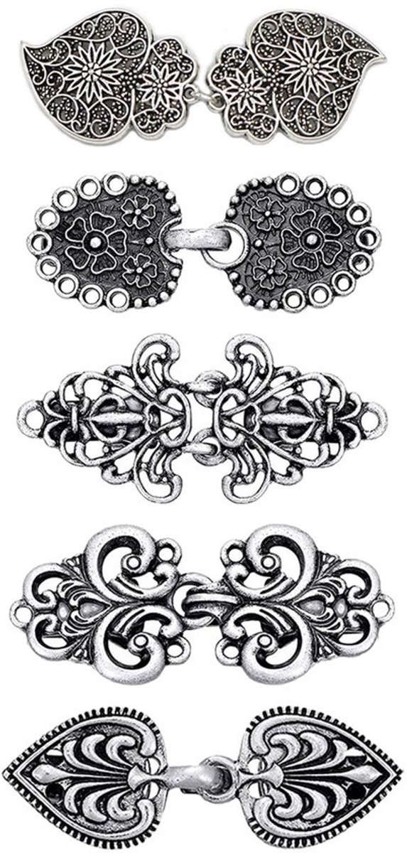 Onf3 - Vintage Sjaal Clip - Broche Metalen Vest Pin - Antieke Cape