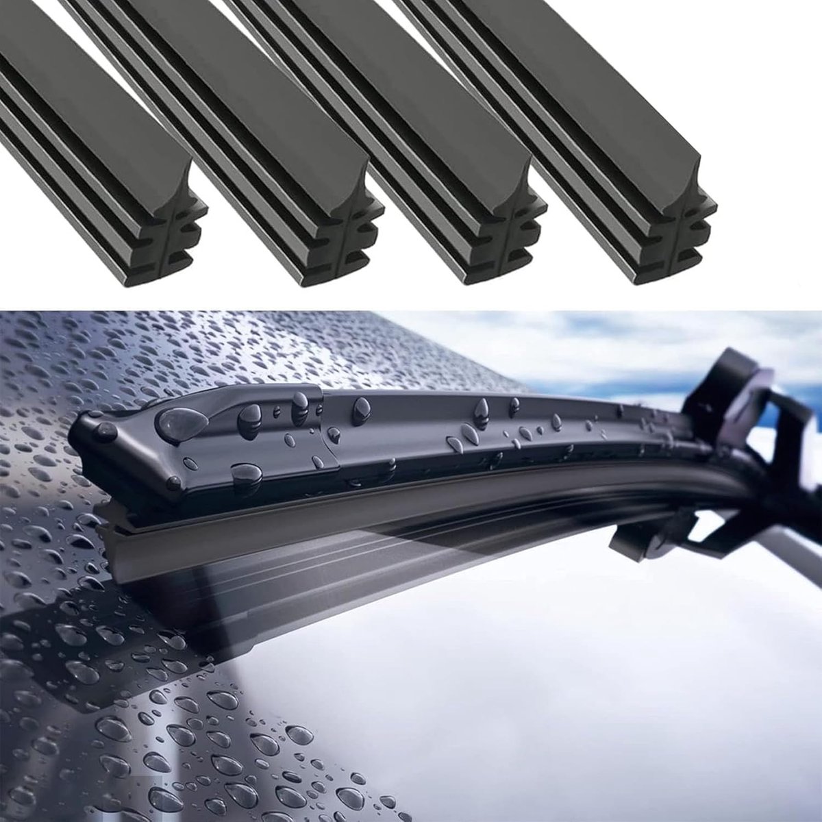 ruitenwisserrubber, reserverubber voor auto, voorkomt glasschade, 4 stuks, 700 mm rubber, universele wisserbladen