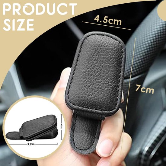 2 stuks brillenhouders voor auto, magnetische houder voor vizierbril, universeel, lederen auto-brillenetui, clip voor vizier, auto, 2 stuks — afbeelding 4