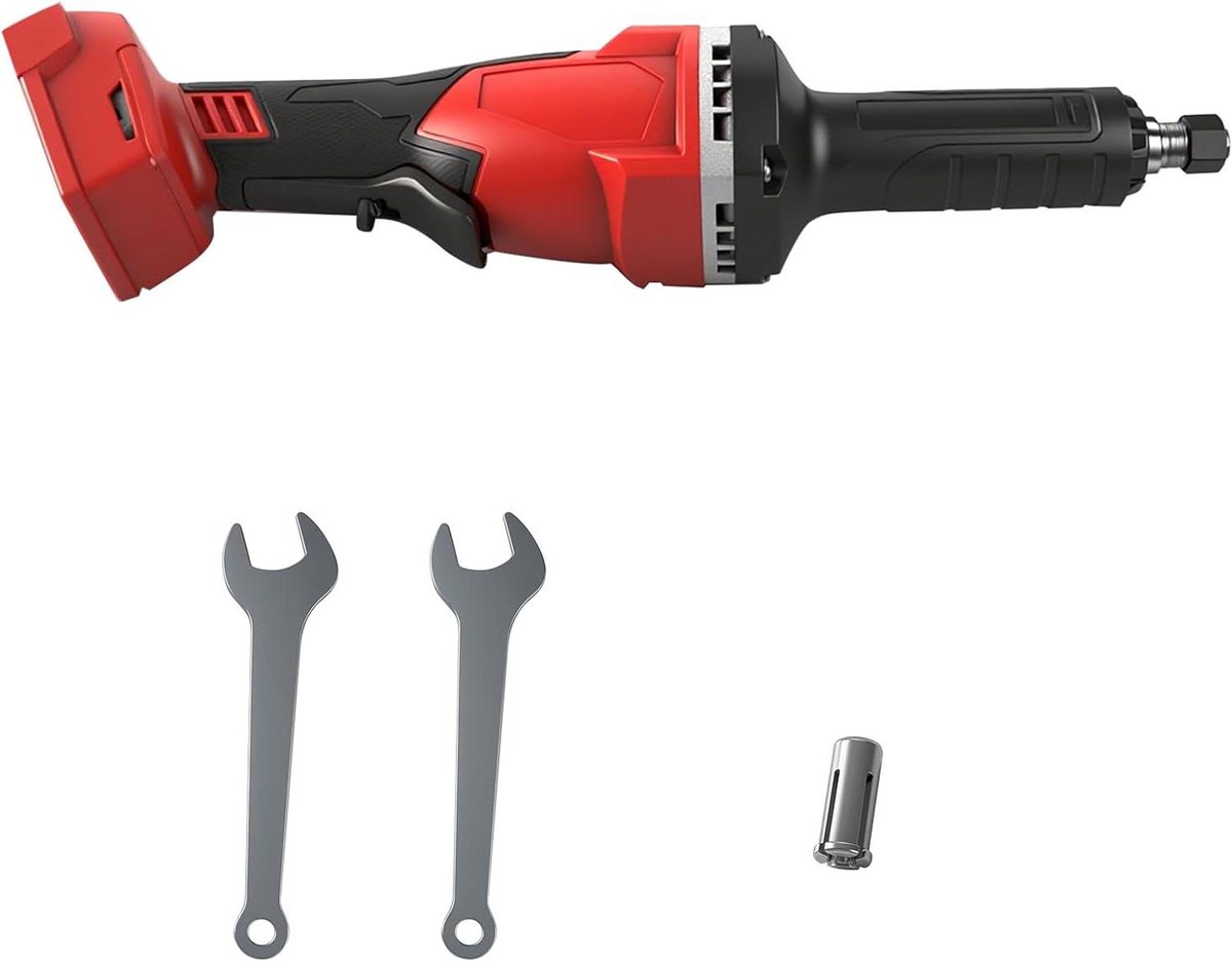 Rechte Slijper - Staafslijper Boormachine - Metaalbewerking Polijsten - Borstelloze Motor - 6mm 3mm Boorkop - Zilver