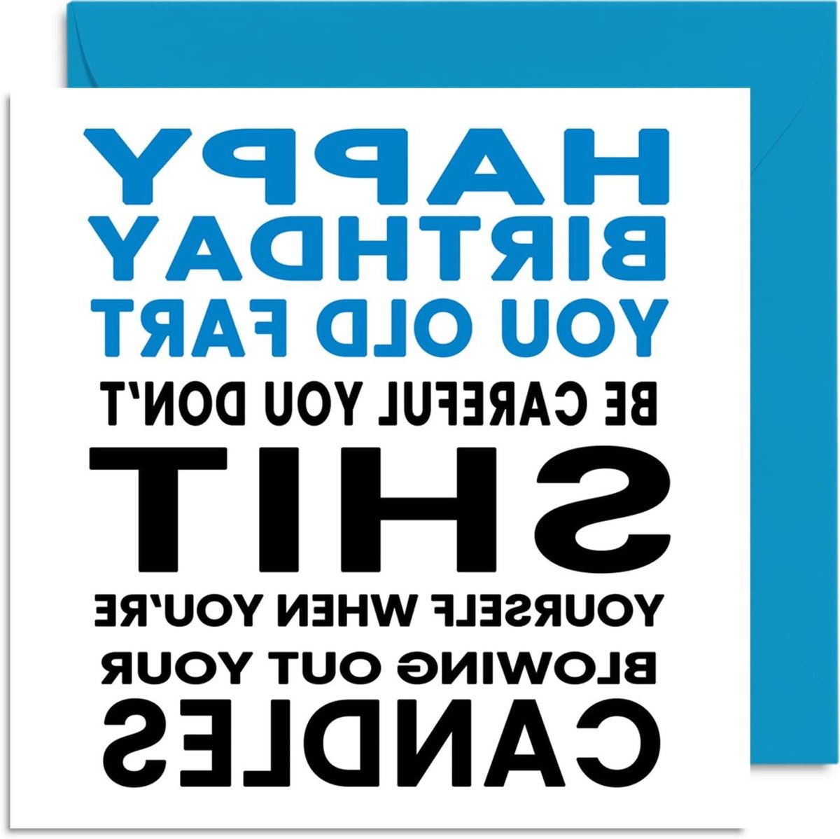 Grappige Verjaardagskaart Papa - Wenskaart Vader Humor - Verjaardag Vieren - Boodschap Blanco Binnenkant - 145mm x 145mm - Wit