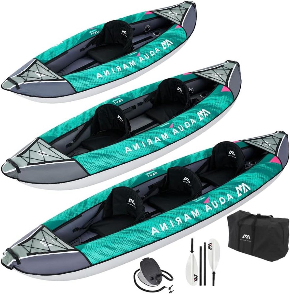 Opblaasbare Kajak - Kajak Boot - Recreatief Varen - Hoge Rugleuning Stoel - 285cm - Veelkleurig