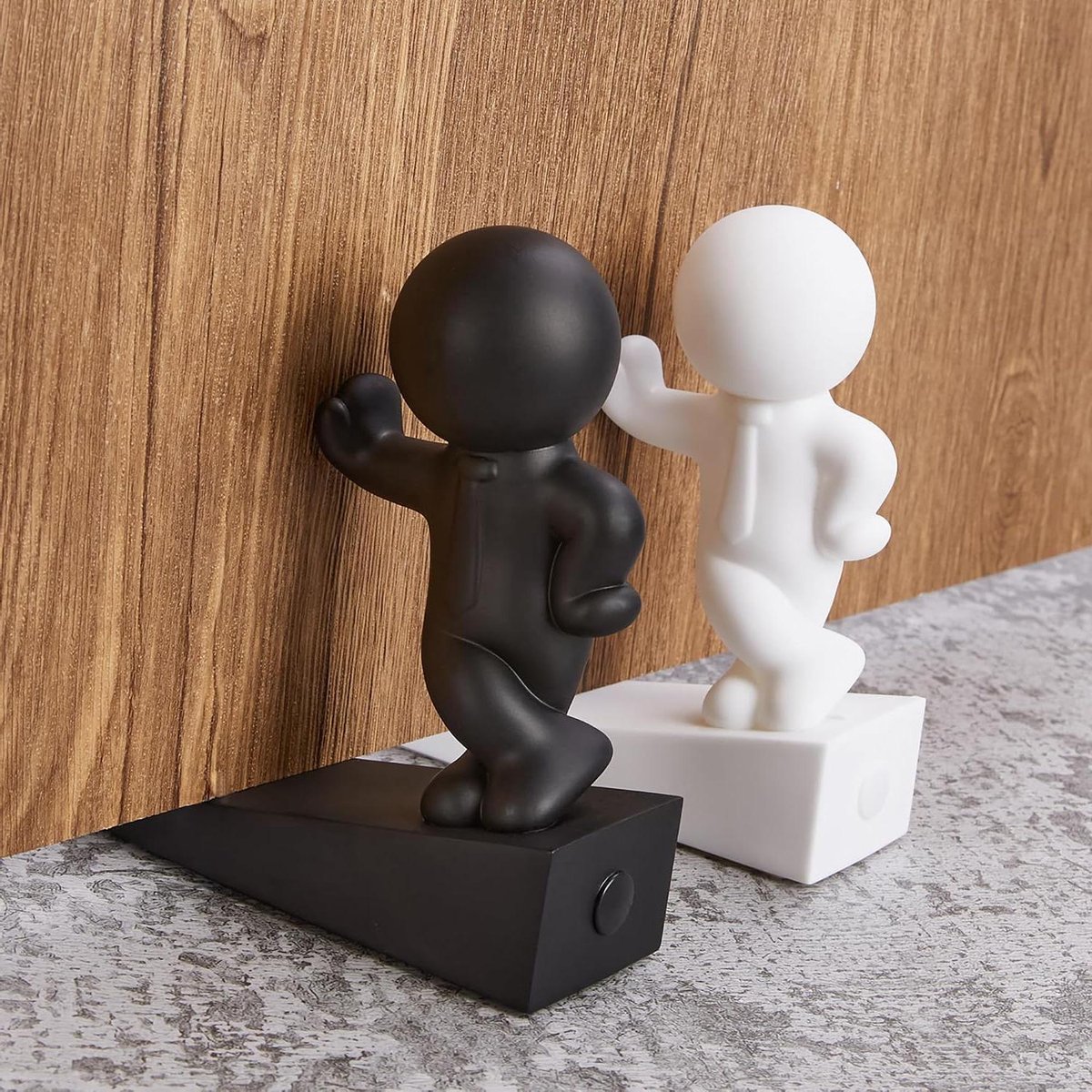 Leuke Deurstopper - Buddy Deurstopper - Deur Open Houden - Zacht Krasvrij Materiaal - 2 Stuks - Zwart Wit